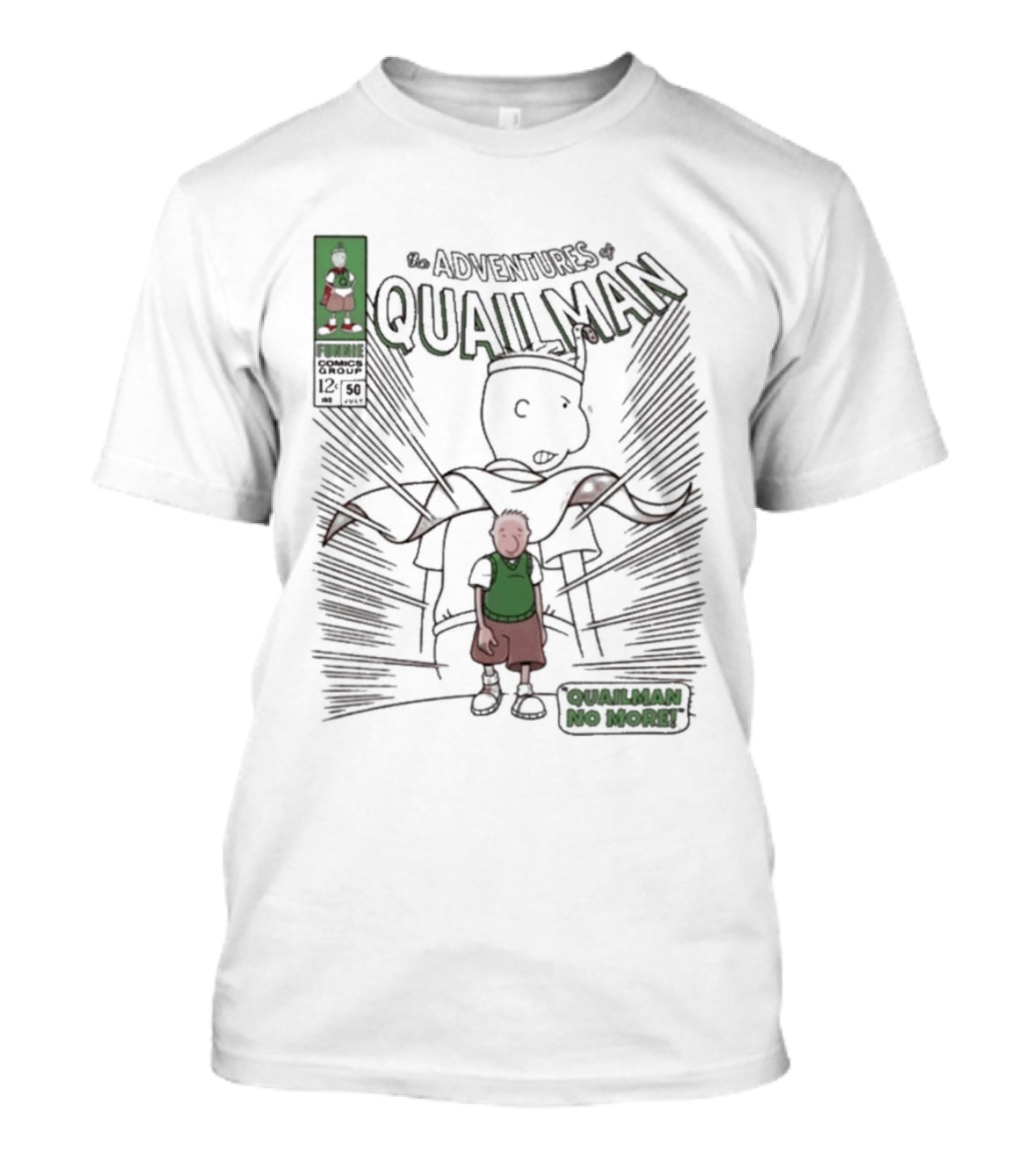 The Adventures Quailman No More Comic Style Retro Hero T-Shirt