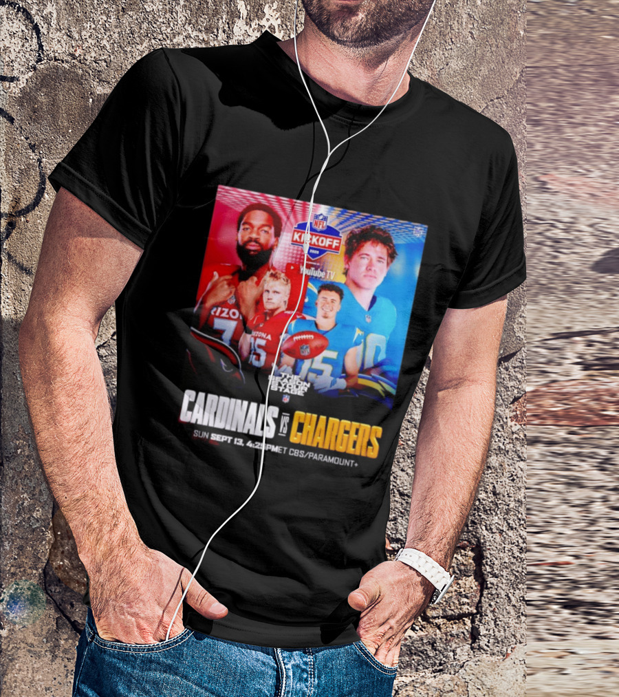 Cardinals Vs Chargers NFL Kickoff 2026 YouTube TV CBS Paramount September 13 T-Shirt