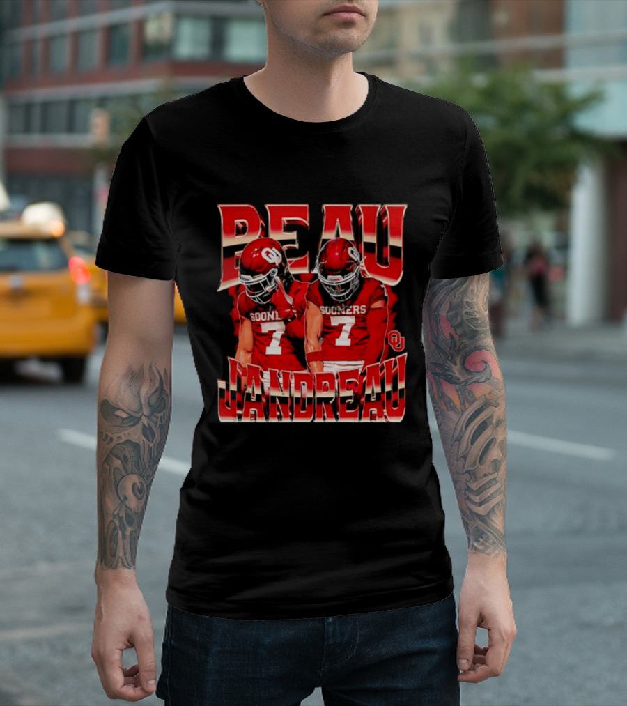 Beau Jandreau Oklahoma Sooners Football Number 7 NCAA Player Collage T-Shirt