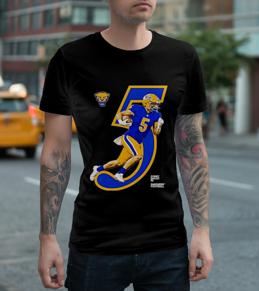 Pitt Panthers Corey Dailey 5 Football Jersey Number T-Shirt