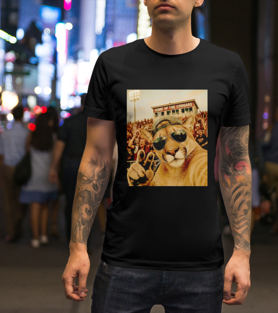 Cougar Selfie Home Of The Cougars Game Day Crowd T-Shirt