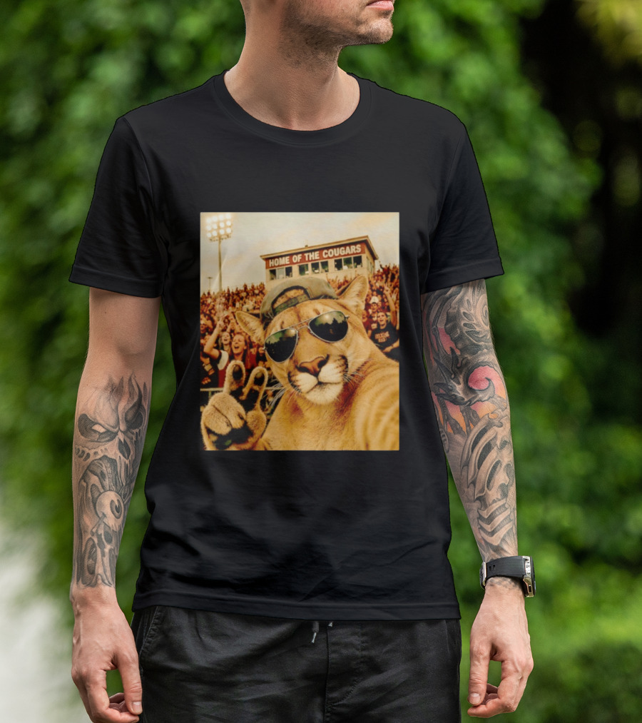 Cougar Selfie Home Of The Cougars Game Day Crowd T-Shirt