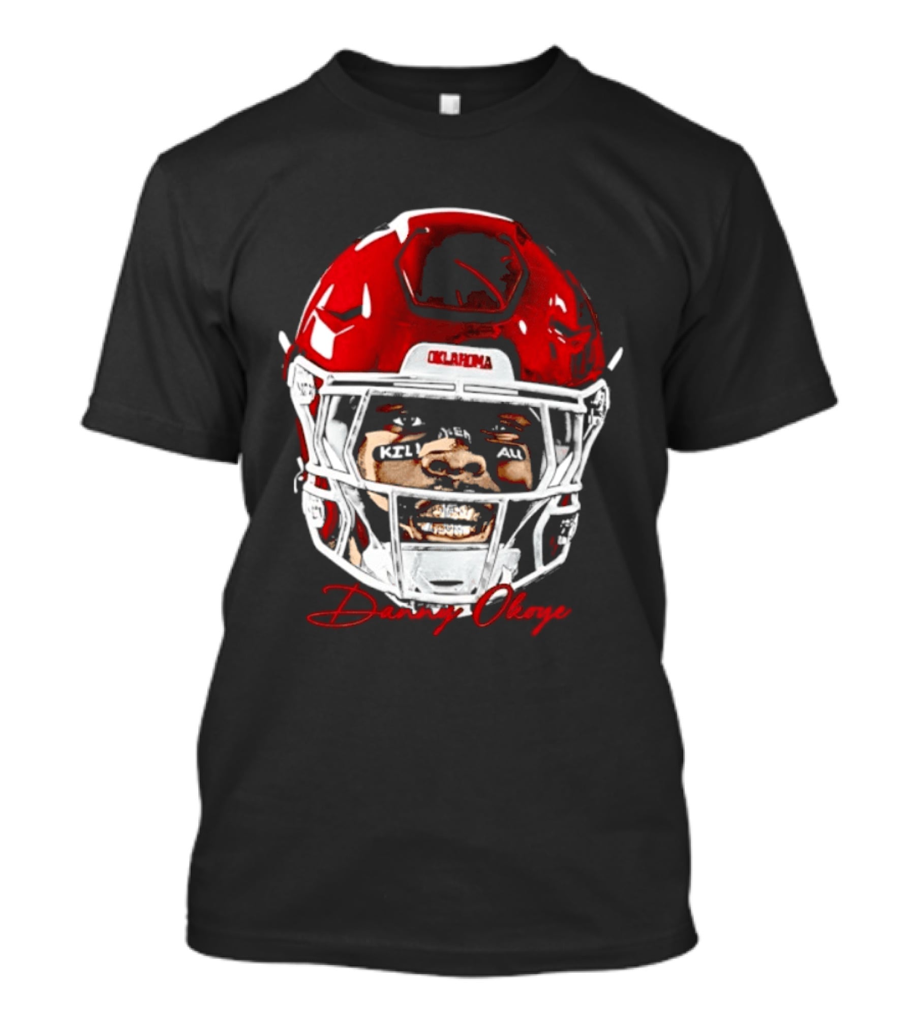 Danny Okoye Oklahoma Sooners Football Helmet Swag T-Shirt