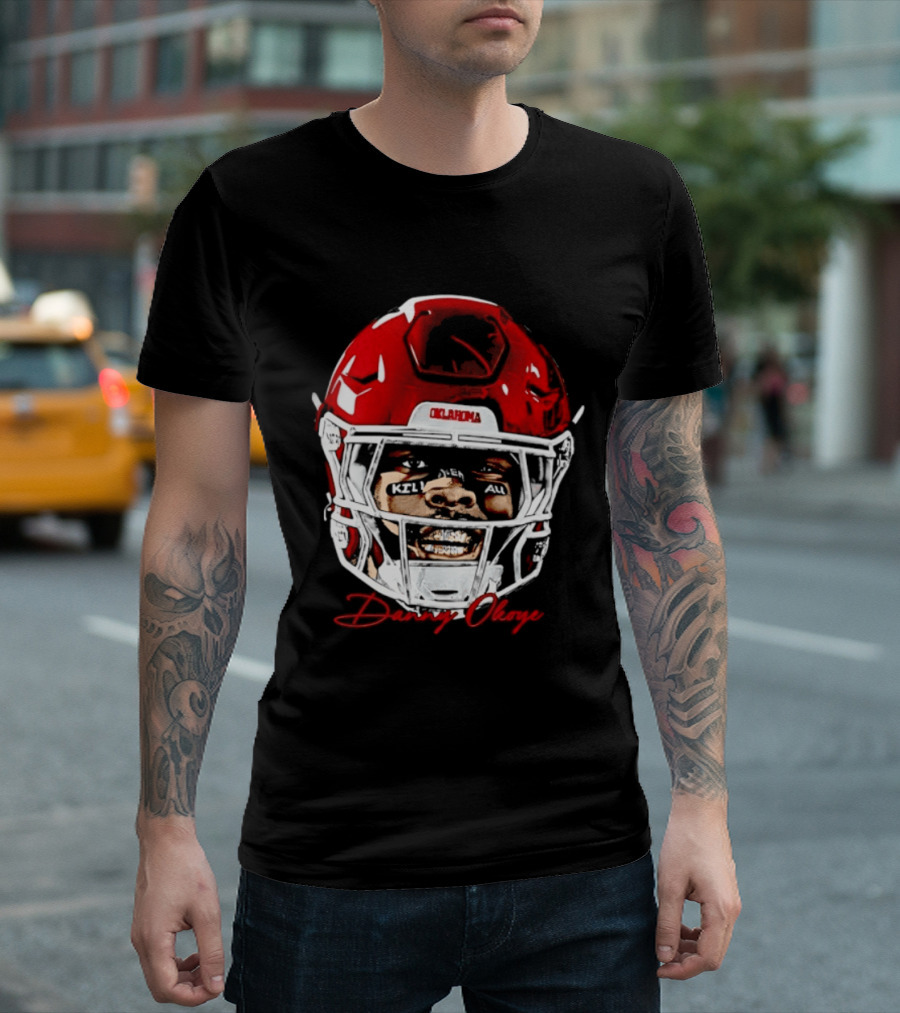 Danny Okoye Oklahoma Sooners Football Helmet Swag T-Shirt