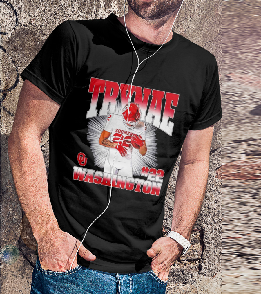 Trynae Washington Sooners Football #22 Oklahoma Player T-Shirt
