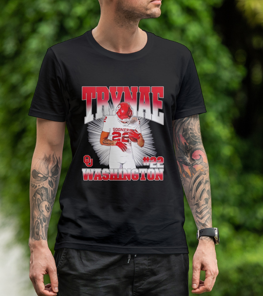 Trynae Washington Sooners Football #22 Oklahoma Player T-Shirt