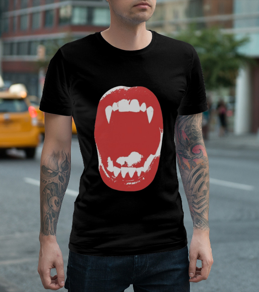 Vampire Fangs Open Mouth Red T-Shirt
