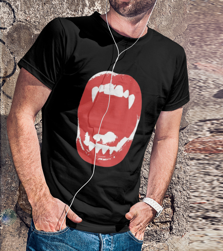 Vampire Fangs Open Mouth Red T-Shirt