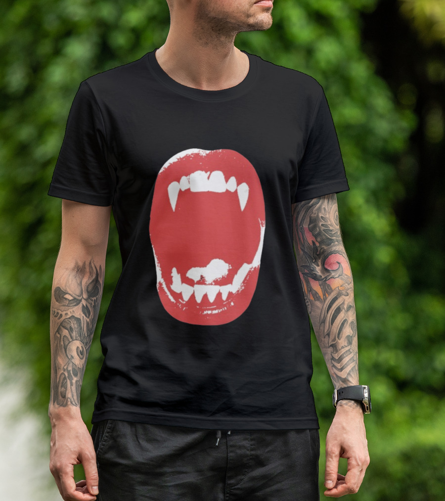 Vampire Fangs Open Mouth Red T-Shirt