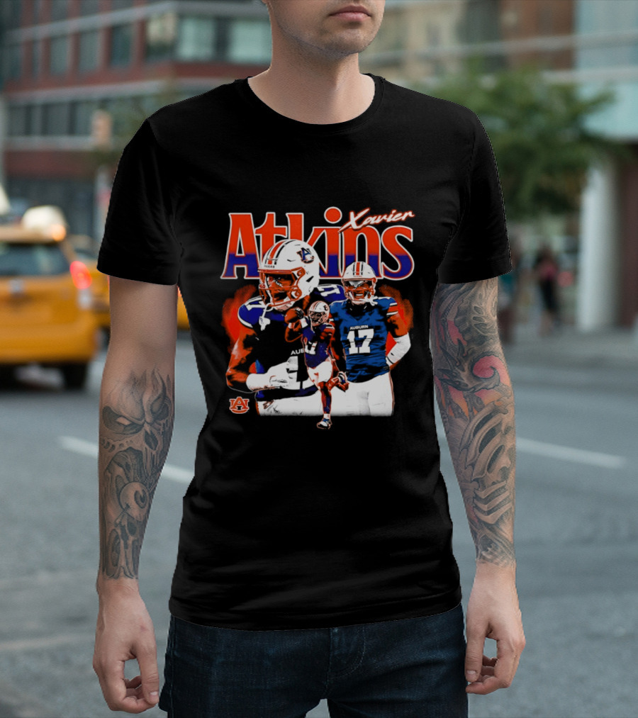 Xavier Atkins Auburn Tigers Football Player Number 17 Collage T-Shirt
