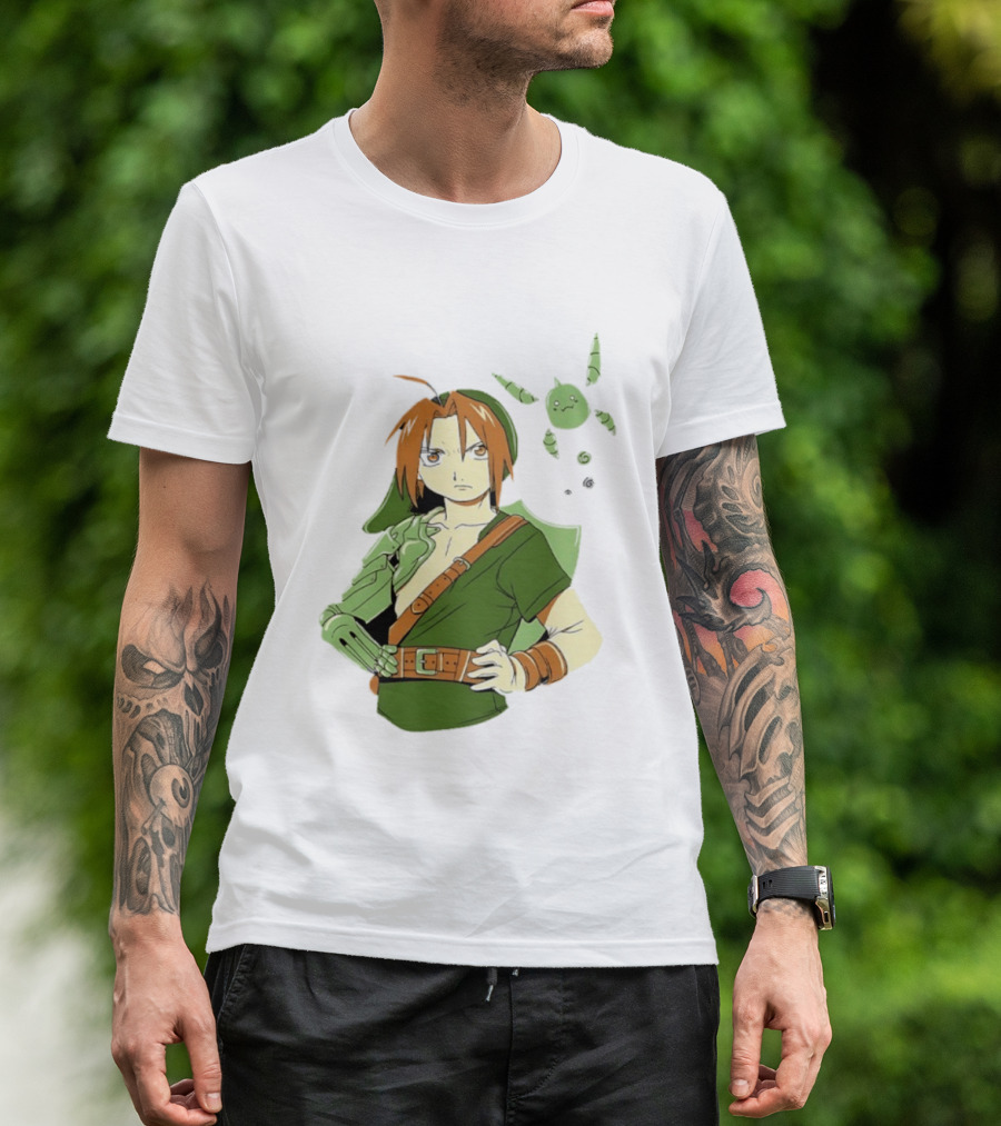 Edward Elric Crossover With Link Costume From Fullmetal Alchemist T-Shirt