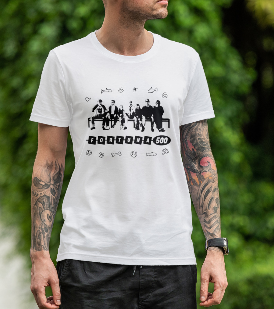 Fortuna 500 Group Bench Silhouettes With Doodles T-Shirt
