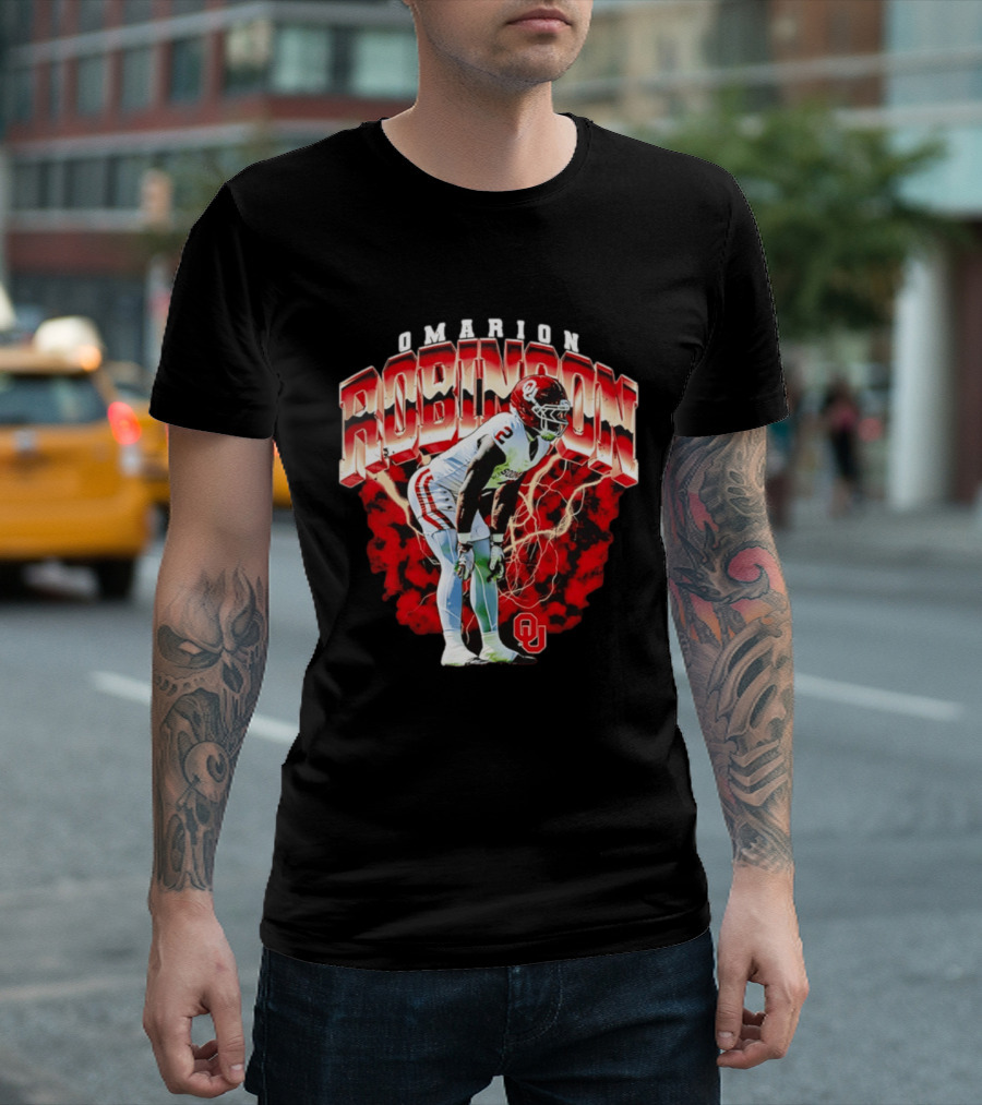 Omarion Robinson Oklahoma Sooners Football Lightning OU T-Shirt