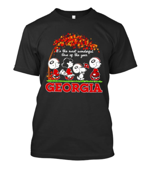 Peanuts Georgia Bulldogs Fall Halloween It's The Most Wonderful Time Of The Year T-Shirt
