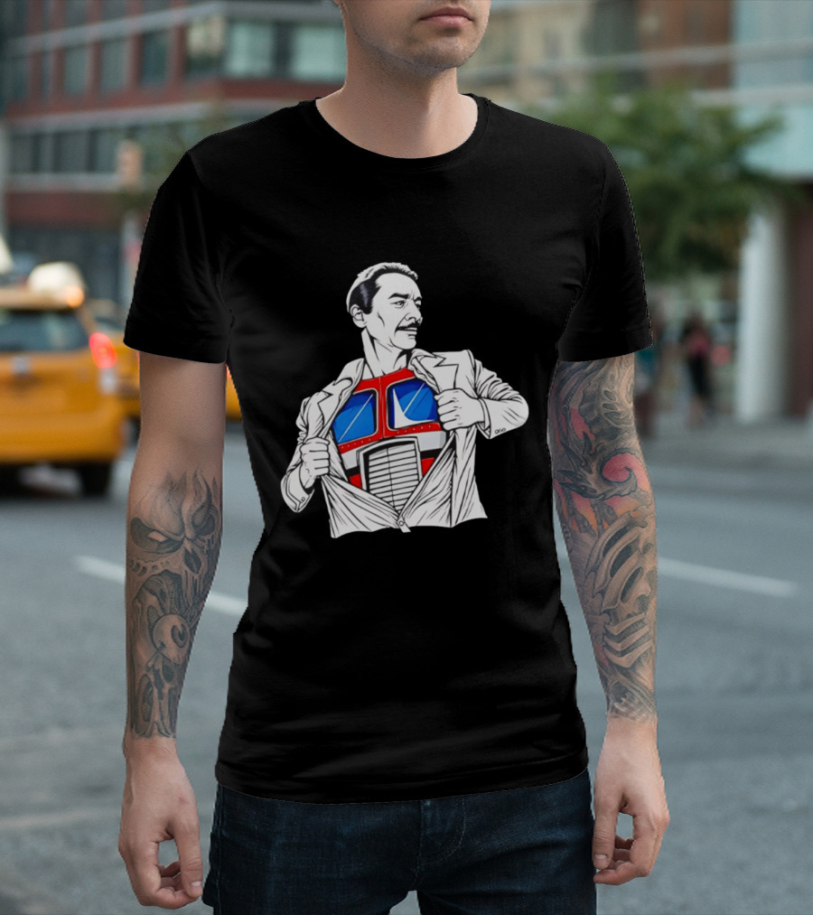 Peter Cullen Optimus Prime Clark Kent Superhero Transformation T-Shirt