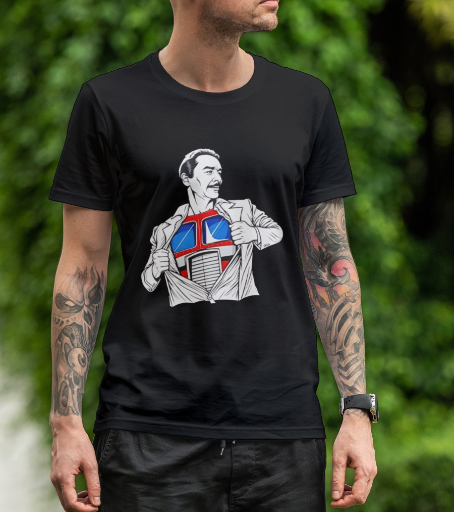 Peter Cullen Optimus Prime Clark Kent Superhero Transformation T-Shirt