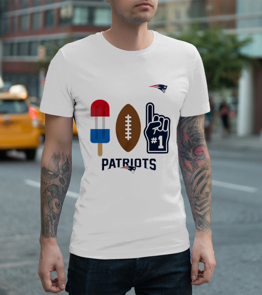 Patriots Americana Popsicle Football Number One Fan T-Shirt
