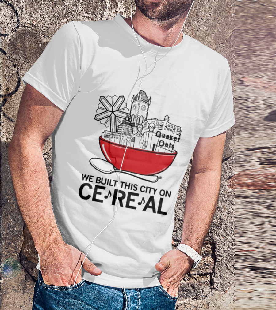 We Built This City On Ce Re Al Red Bowl Skyline T-Shirt