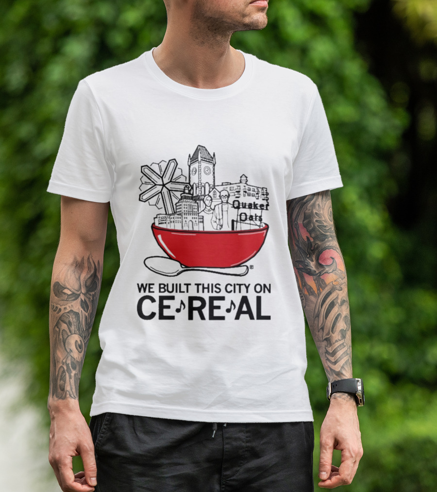 We Built This City On Ce Re Al Red Bowl Skyline T-Shirt