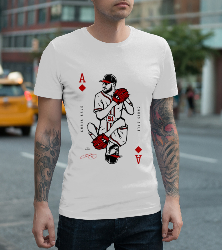 Ace Of Diamonds Chris Sale Playing Card Baseball T-Shirt