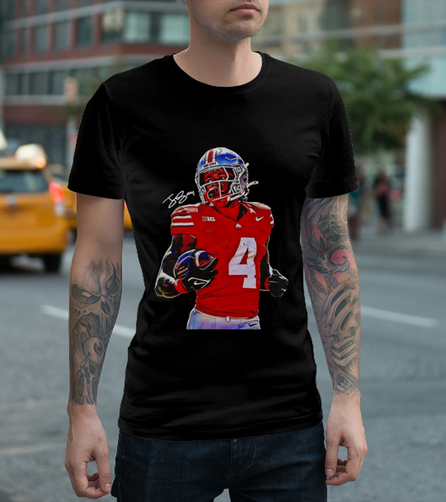 Jeremiah Smith Ohio State Buckeyes Football Number 4 T-Shirt