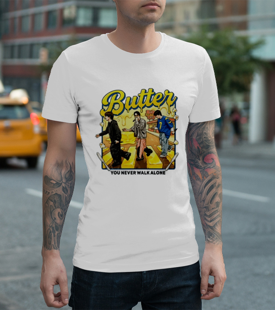 Butter BTS You Never Walk Alone Yellow Aesthetic Pop T-Shirt