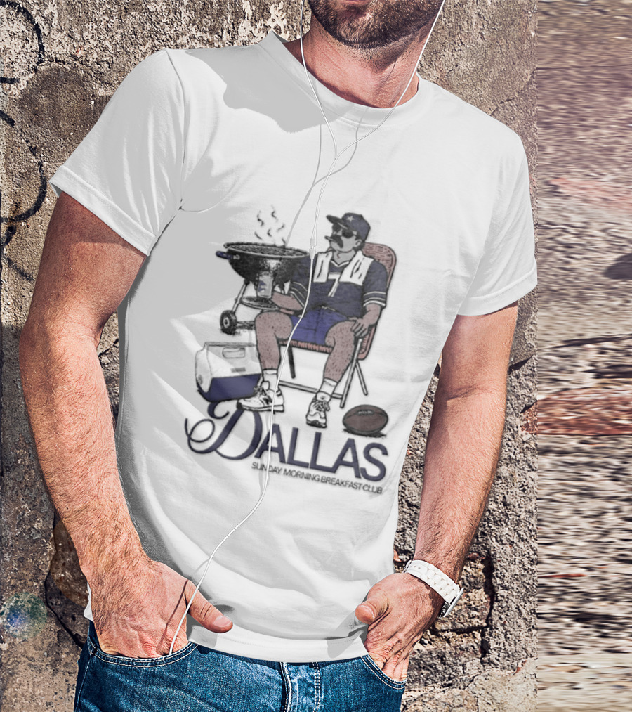 Dallas Sunday Morning Breakfast Club Tailgate Chair Grilling Football T-Shirt