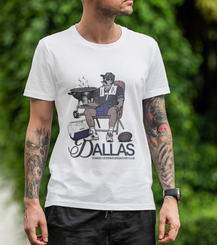 Dallas Sunday Morning Breakfast Club Tailgate Chair Grilling Football T-Shirt