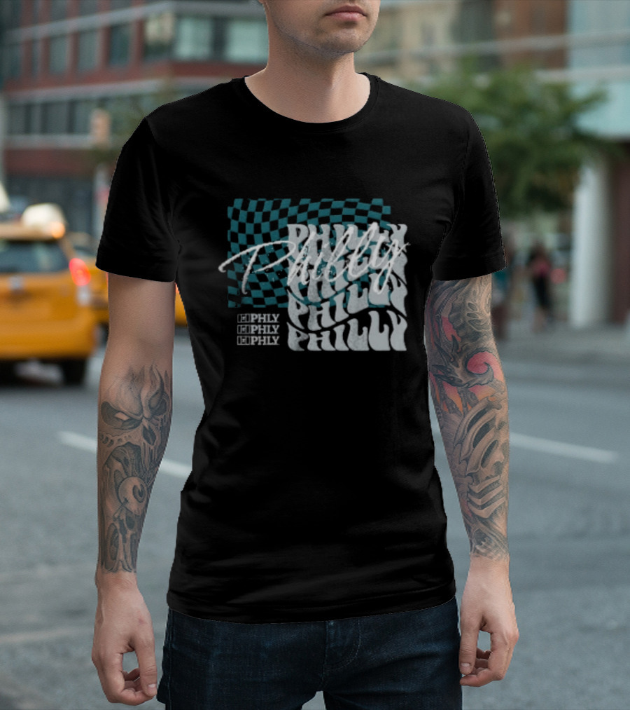 Philly Checkered Repeat Philadelphia Eagles Philly Philly T-Shirt