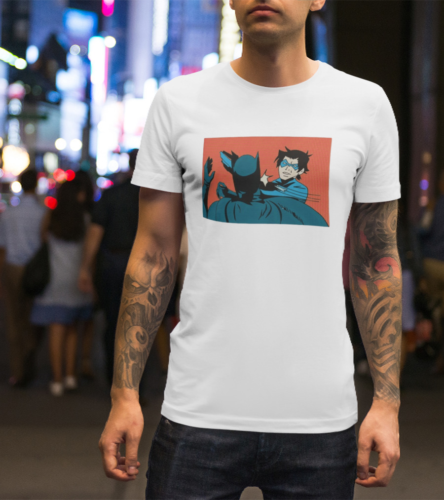 Nightwing Slaps Batman Dick Grayson Meme Comic Panel T-Shirt