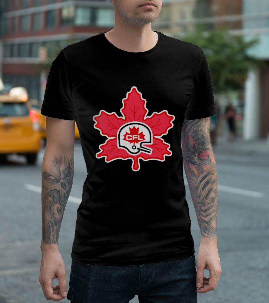 CFL Canadian Football Leaf Helmet T-Shirt