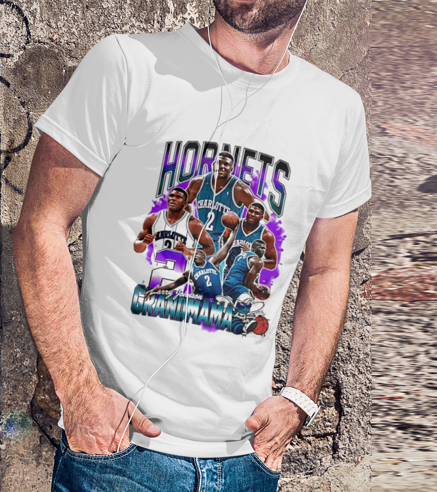 Charlotte Hornets Larry Johnson Basketball Grandmama 2 T-Shirt