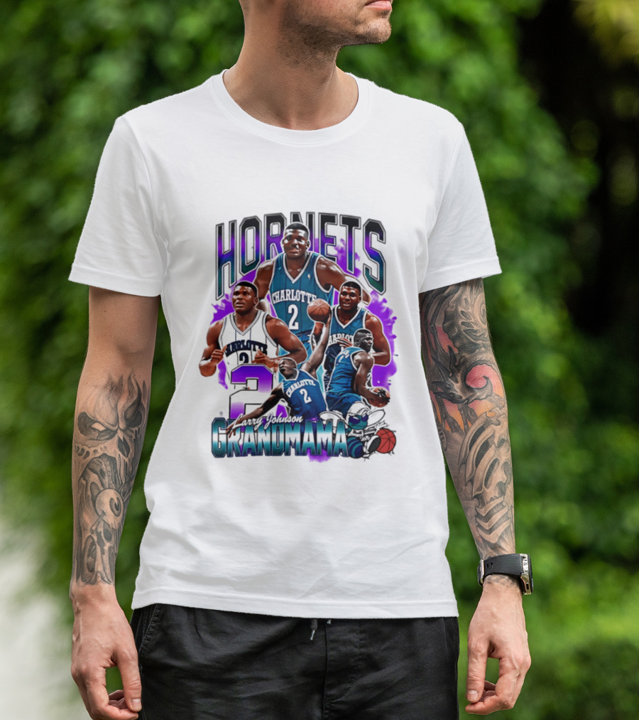 Charlotte Hornets Larry Johnson Basketball Grandmama 2 T-Shirt