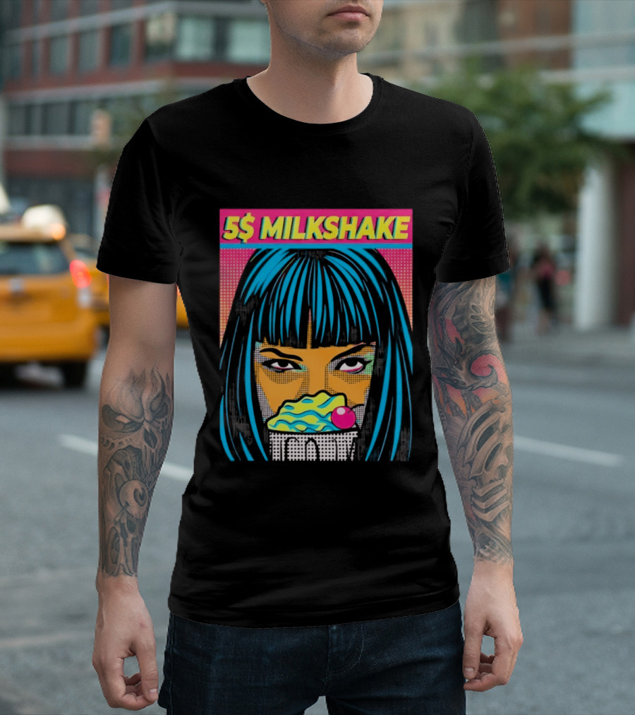 5 Dollar Milkshake Pulp Fiction 5$ Milkshake Retro Comic T-Shirt