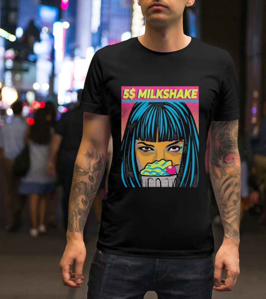 5 Dollar Milkshake Pulp Fiction 5$ Milkshake Retro Comic T-Shirt