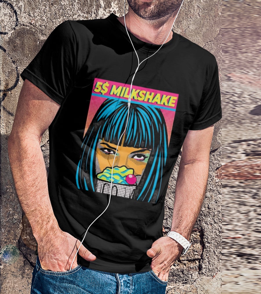 5 Dollar Milkshake Pulp Fiction 5$ Milkshake Retro Comic T-Shirt