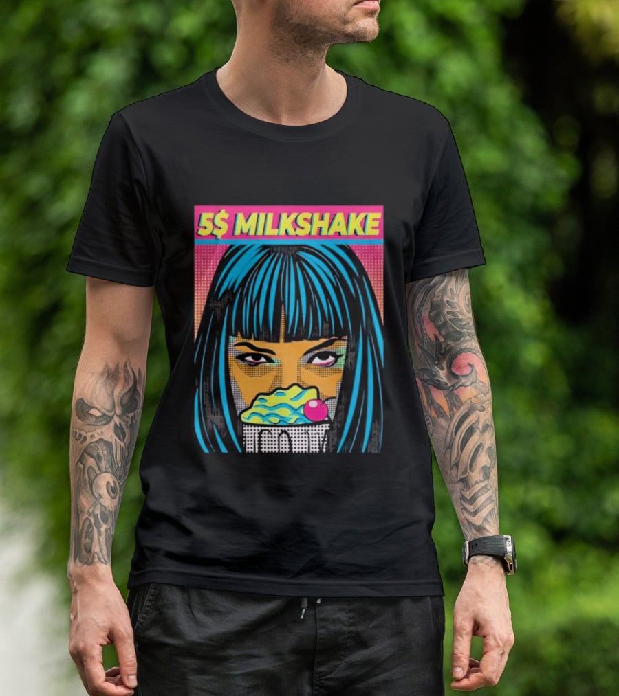 5 Dollar Milkshake Pulp Fiction 5$ Milkshake Retro Comic T-Shirt