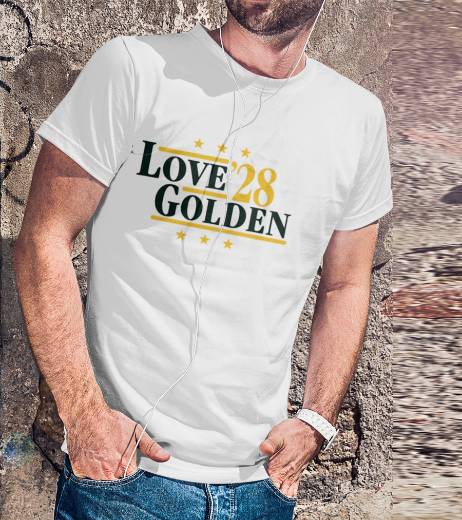 Love 28 Golden Stars Packers Football T-Shirt