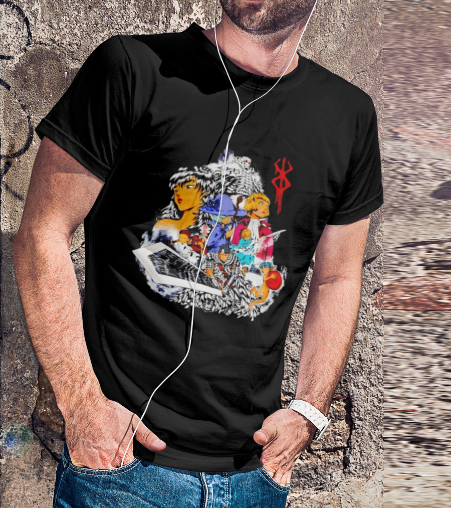 Berserk Guts Griffith Casca Schierke Puck Isidro Farnese Iconic Manga Characters T-Shirt