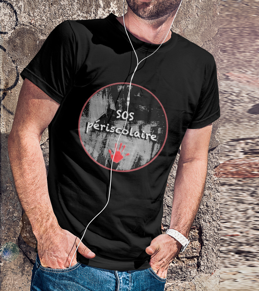 SOS Périscolaire Handprint Red And Black Circle T-Shirt