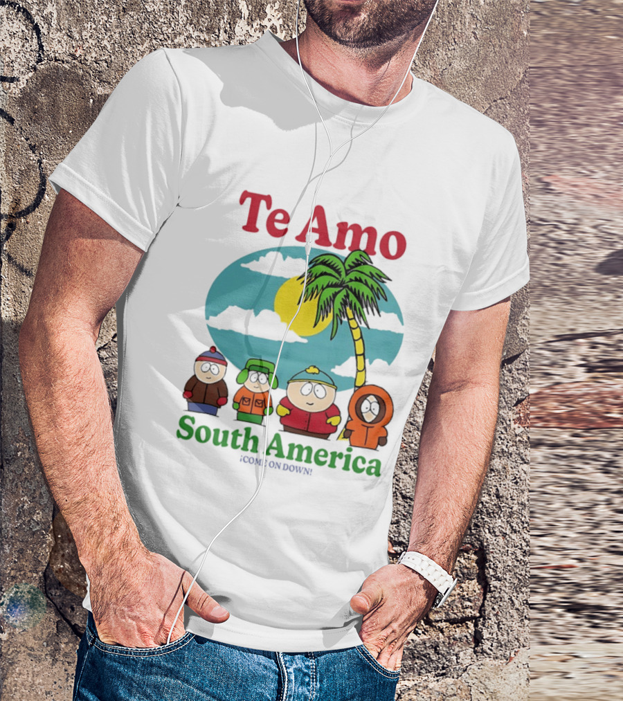 Te Amo South America South Park Characters Under Palm Tree T-Shirt
