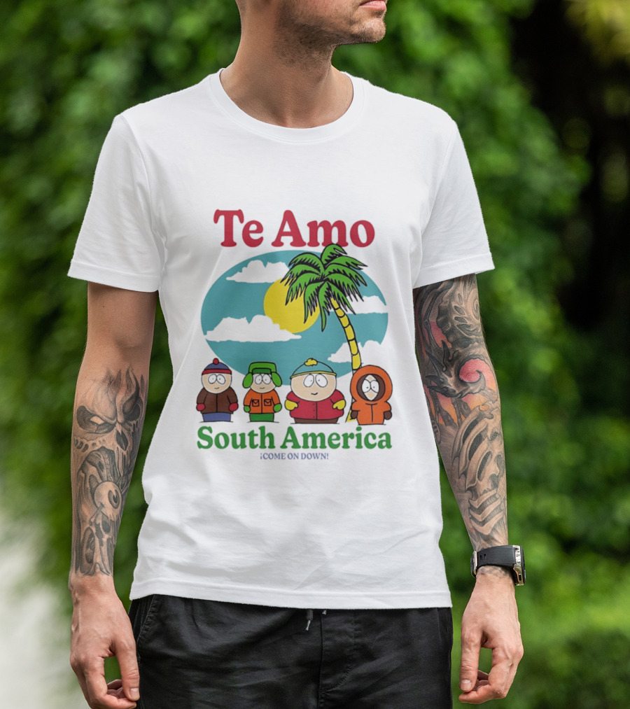 Te Amo South America South Park Characters Under Palm Tree T-Shirt