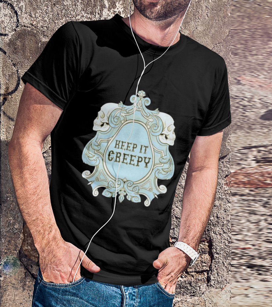 Keep It Creepy Skull Gothic Spooky Horror Vintage Frame T-Shirt