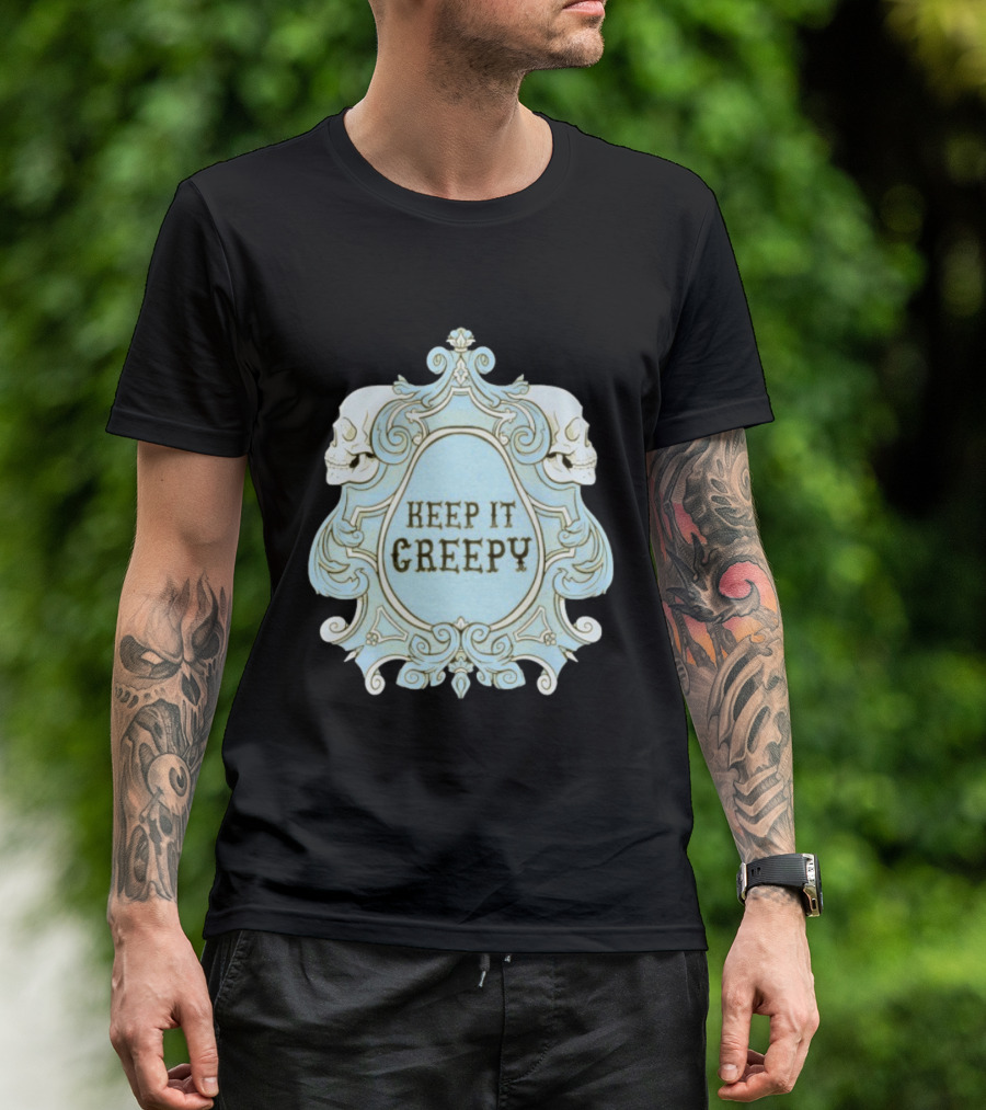 Keep It Creepy Skull Gothic Spooky Horror Vintage Frame T-Shirt