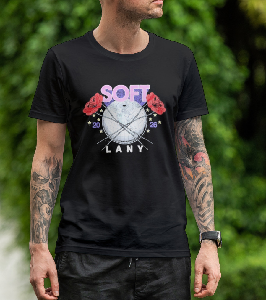 LANY Soft World Tour 2026 Glowing Globe And Red Roses T-Shirt