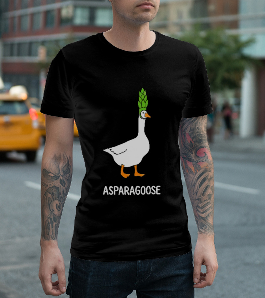 Asparagoose Goose Asparagus Head T-Shirt