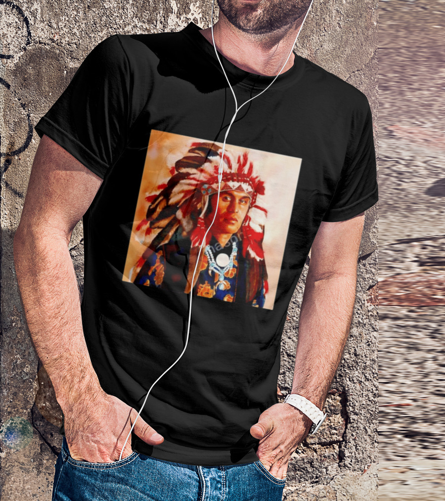 Chief Kirk Native American Indigenous Headdress And Traditional Attire T-Shirt