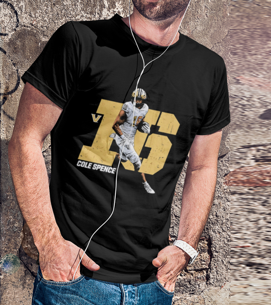 Vanderbilt Commodores Cole Spence 16 NCAA Football Player Pose T-Shirt