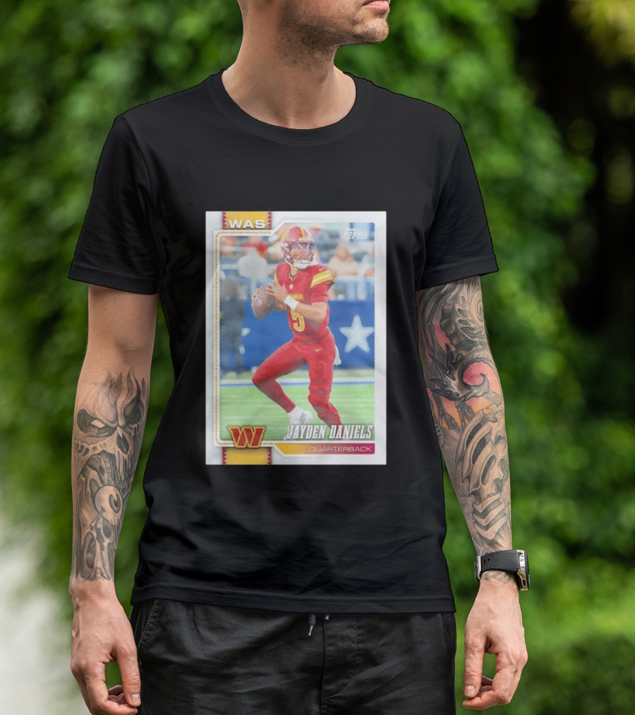 Jayden Daniels Washington Commanders Quarterback 2026 Topps Football T-Shirt
