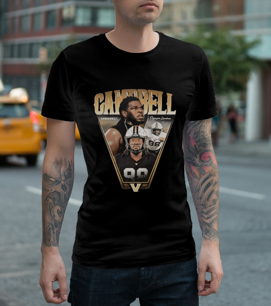 Daryl Campbell Vanderbilt Defensive Lineman NCAA Football T-Shirt